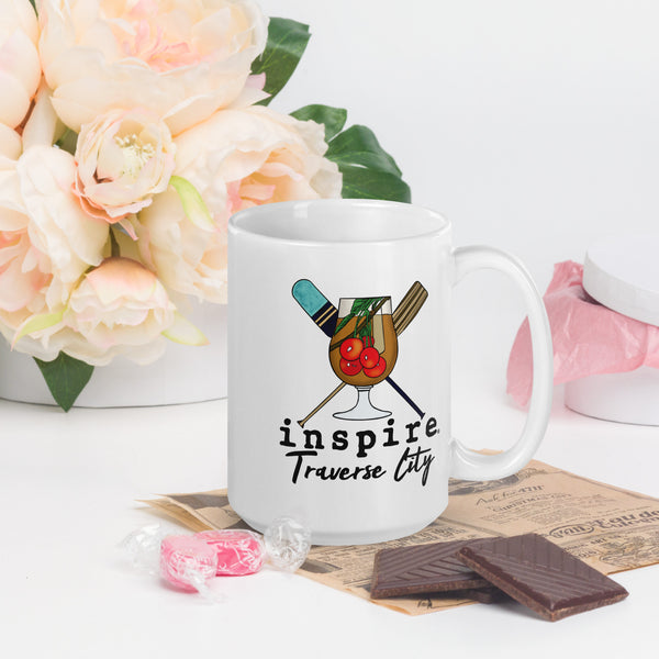inspire Traverse City White glossy mug