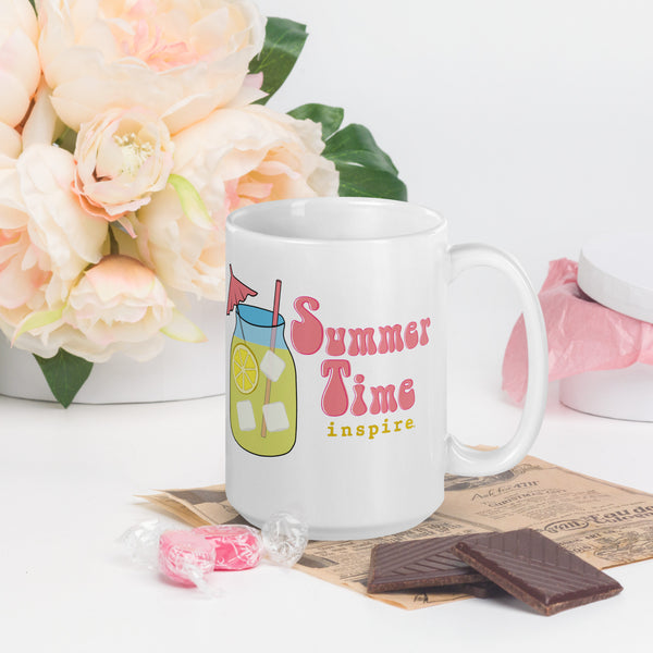 inspire Summer Time White glossy mug