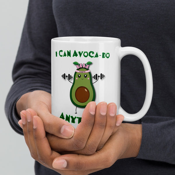 inspire Avocado Lady White glossy mug