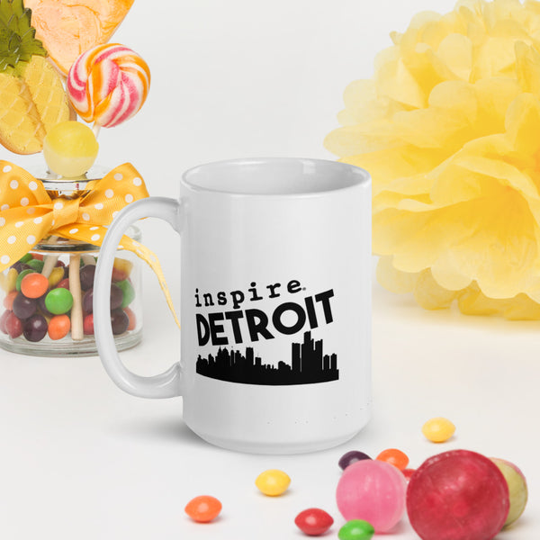 inspire Detroit White Glossy Mug