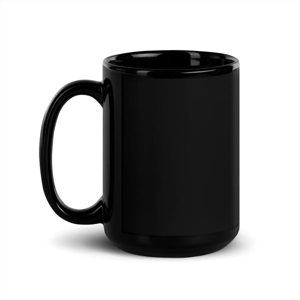 inspire Live Life In Full Bloom Black Glossy Mug