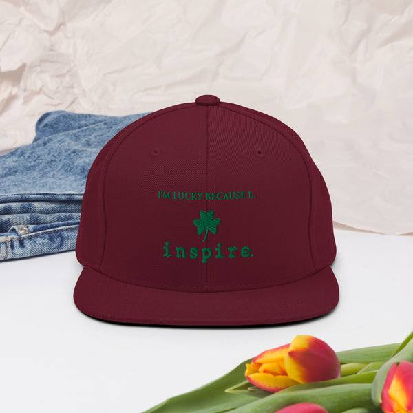 I'm Lucky Because I inspire Snapback Hat