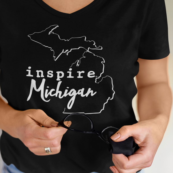 inspire Michigan Women’s recycled v-neck t-shirt