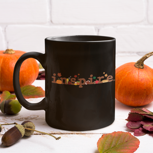 inspire Fall Theme Black Glossy Mug