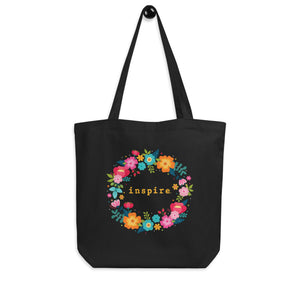 inspire Floral Wreath Eco Tote Bag