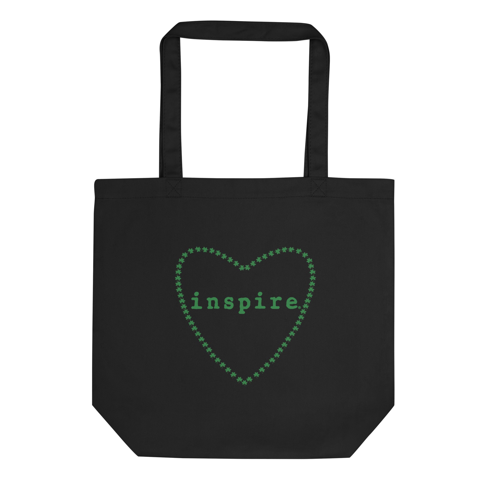inspire Shamrock Heart Outline Eco Tote Bag