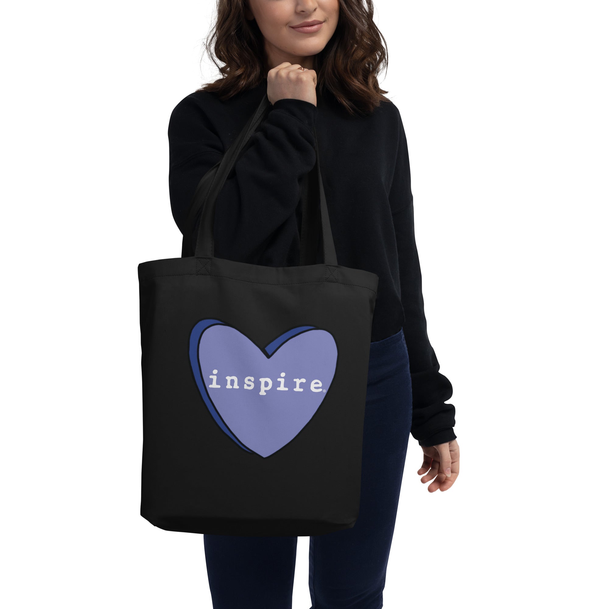inspire Blue Candy Heart Eco Tote Bag