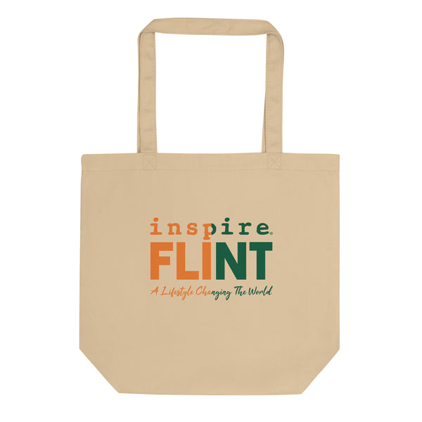 inspire Flint Green and Orange Eco Tote Bag