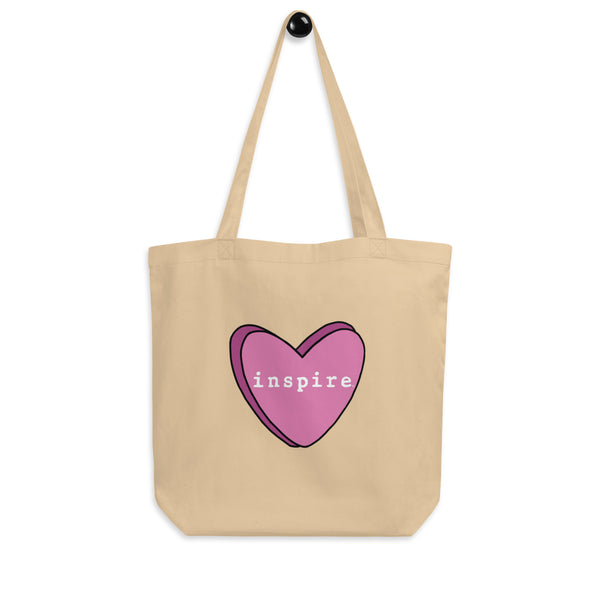 inspire Pink Heart Eco Tote Bag