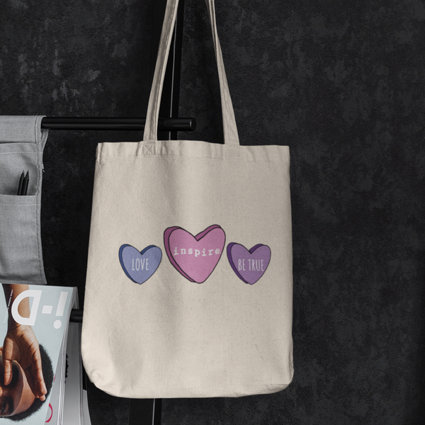 inspire Three Hearts Eco Tote Bag