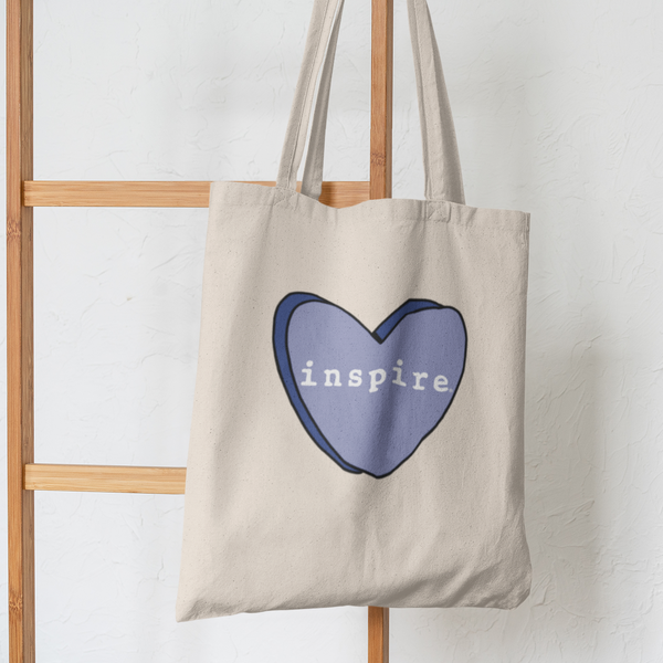 inspire Blue Heart Eco Tote Bag
