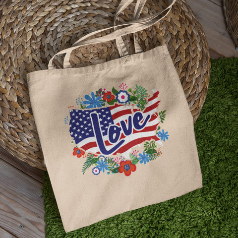 Floral America  Eco Tote Bag