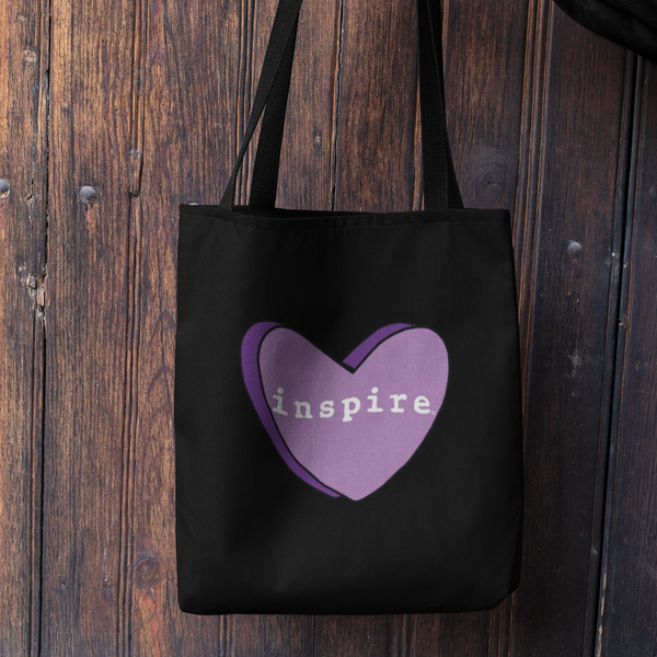 inspire Purple Heart Eco Tote Bag