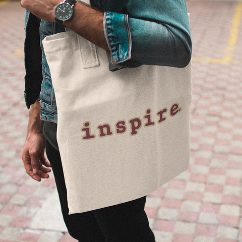 inspire Tan and Black Eco Tote Bag