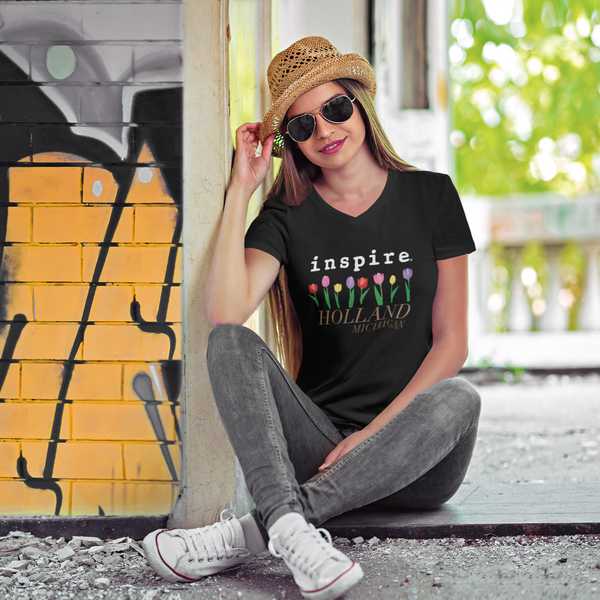 inspire Holland Michigan Women’s recycled v-neck t-shirt