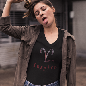 inspire Aries Zodiac Women’s recycled v-neck t-shirt
