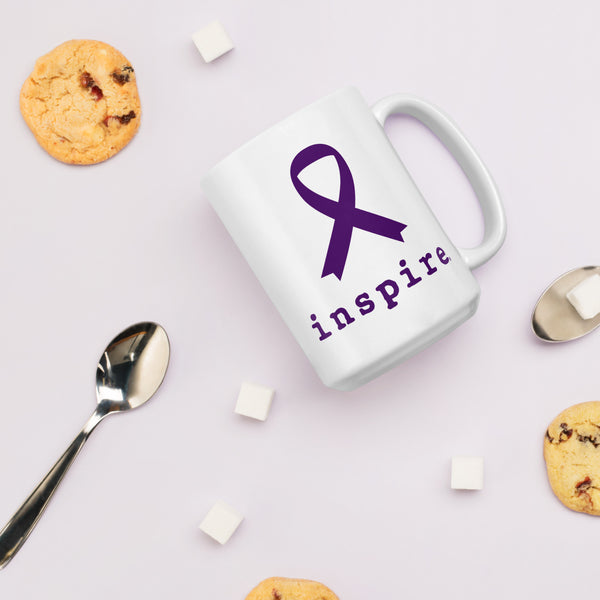 inspire Alzheimer's Awareness White glossy mug