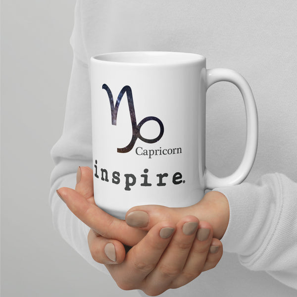 inspire Capricorn White glossy mug