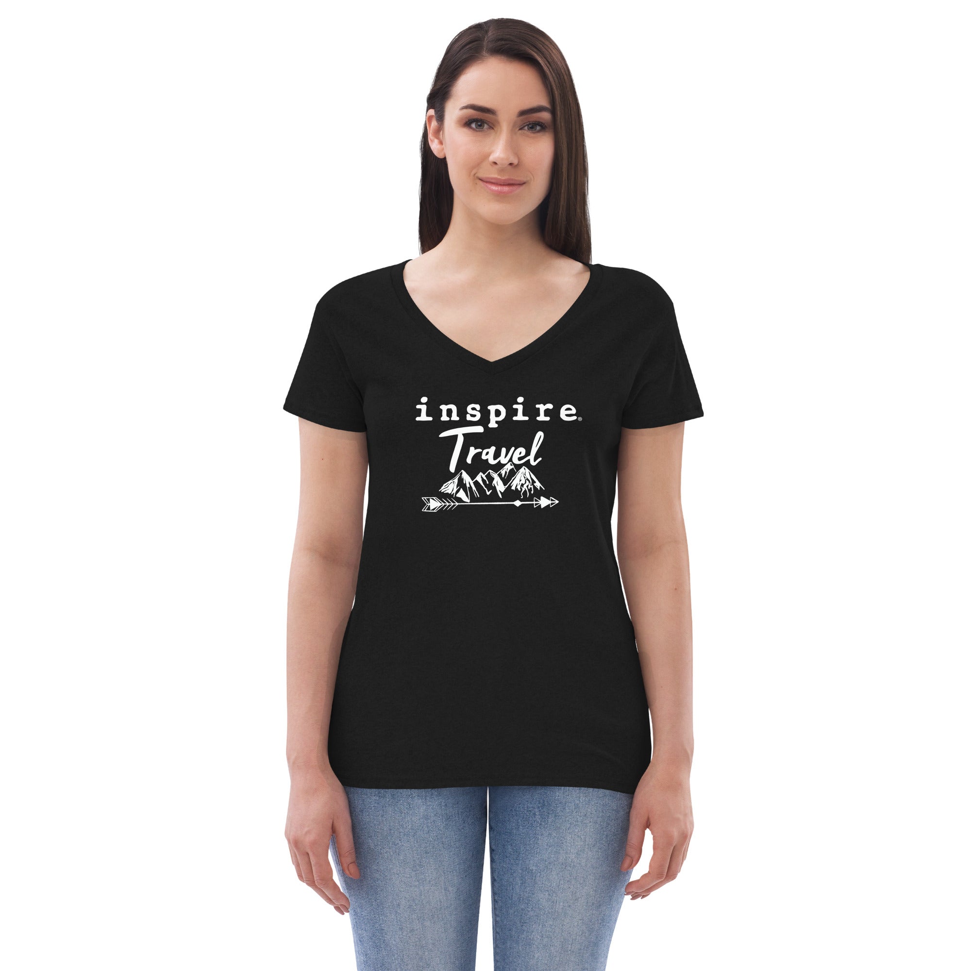 inspire Travel Women’s recycled v-neck t-shirt