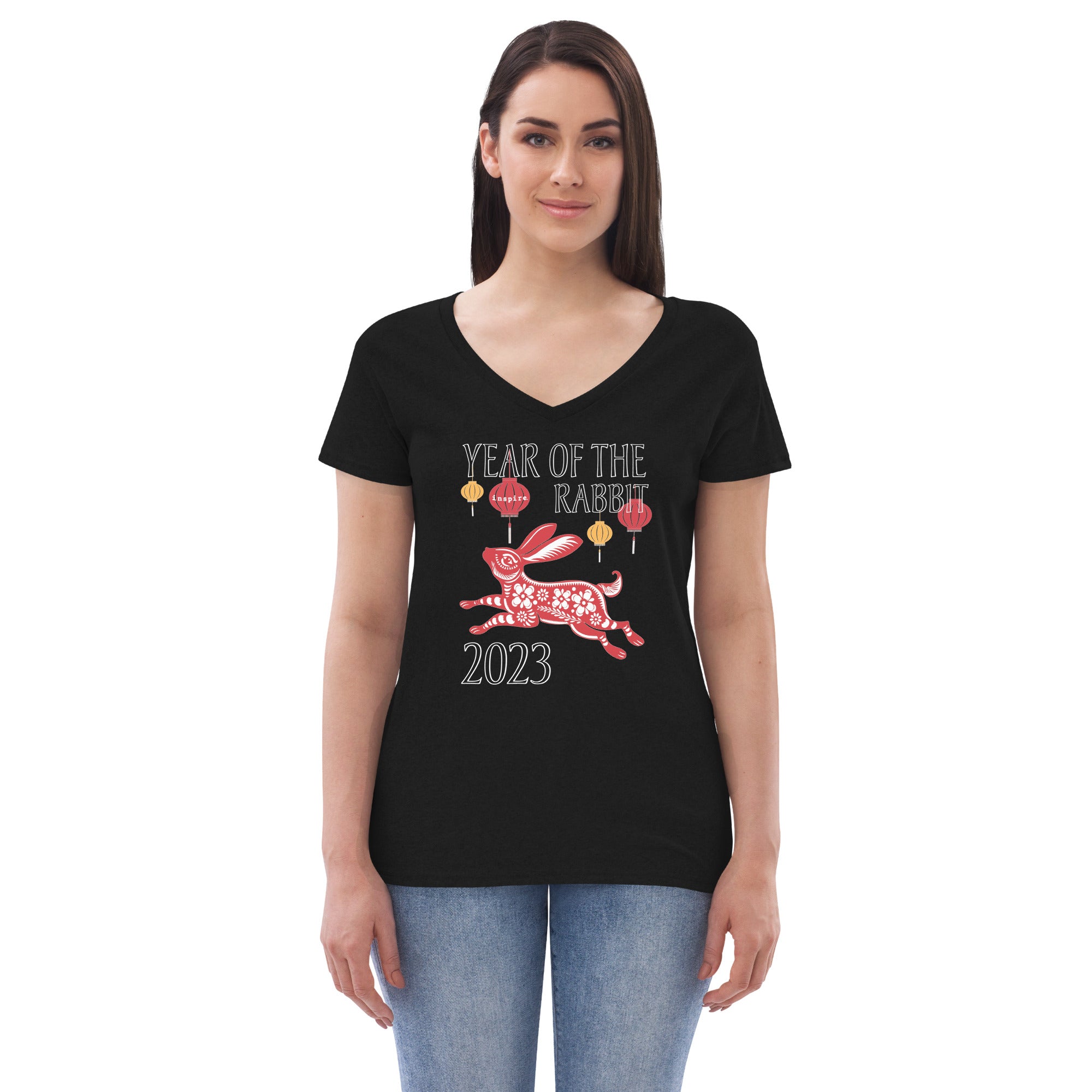inspire Year of the Rabbit 2023 Women’s recycled v-neck t-shirt