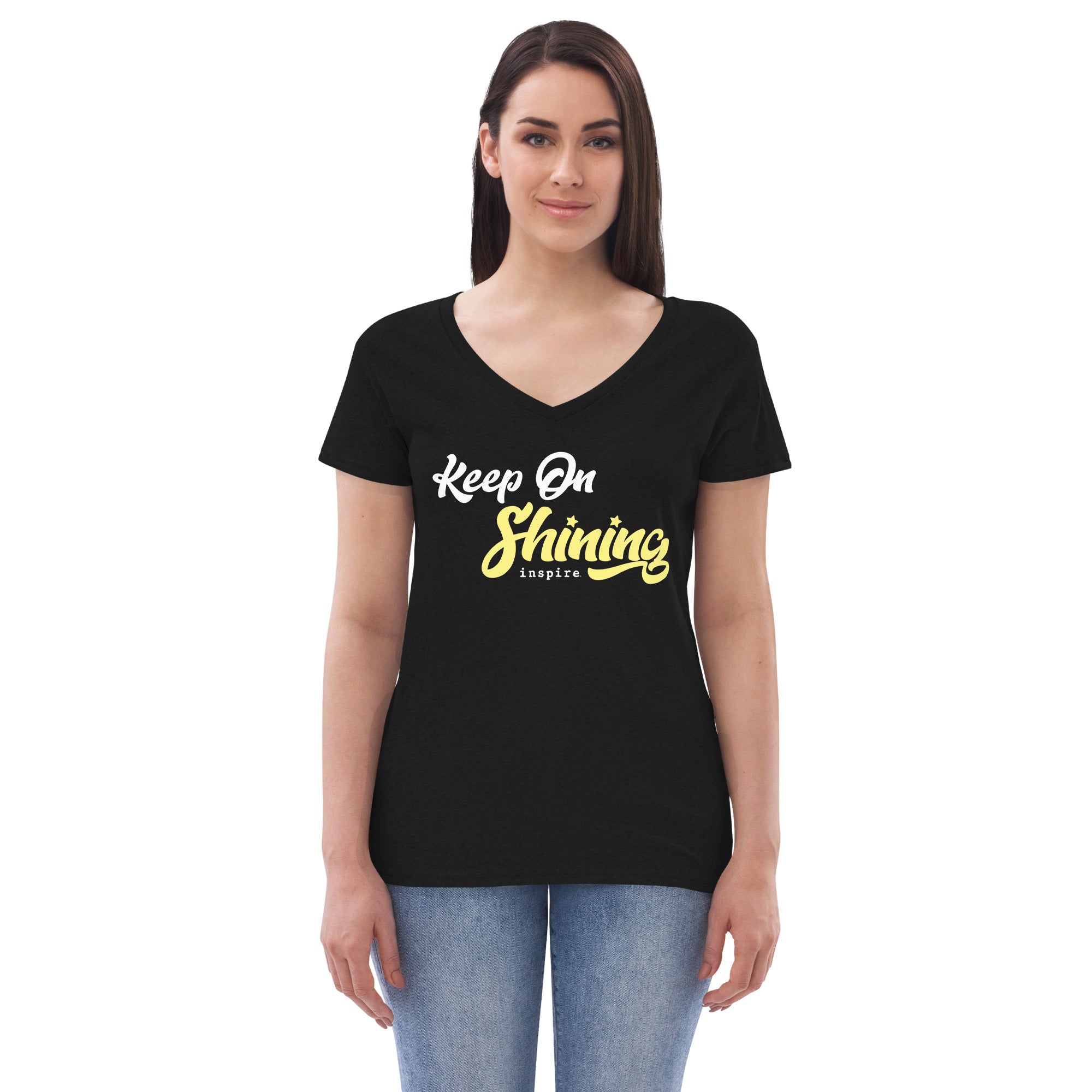 inspire Keep on Shining Women’s recycled v-neck t-shirt