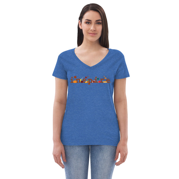 inspire Fall Theme Women’s recycled v-neck t-shirt