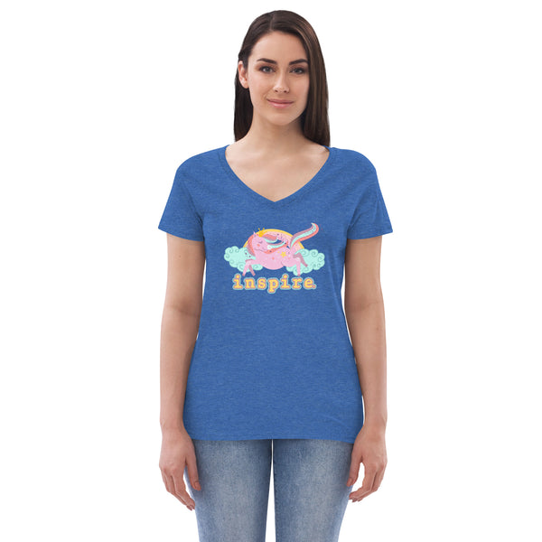 inspire Unicorn Women’s recycled v-neck t-shirt