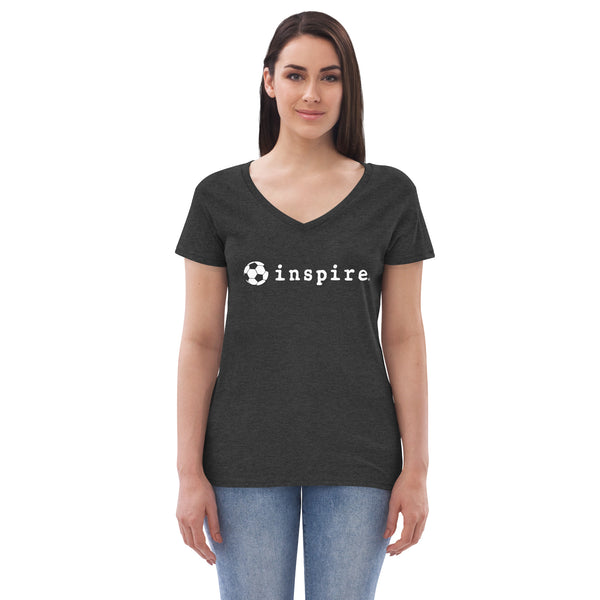 inspire Soccer Ball Women’s recycled v-neck t-shirt