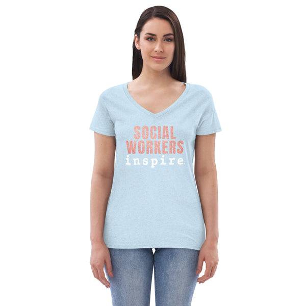 inspire Social Workers Women’s recycled v-neck t-shirt