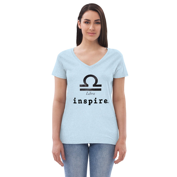inspire Libra Zodiac Women’s recycled v-neck t-shirt