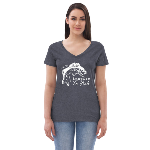 inspire To Fish Women’s recycled v-neck t-shirt