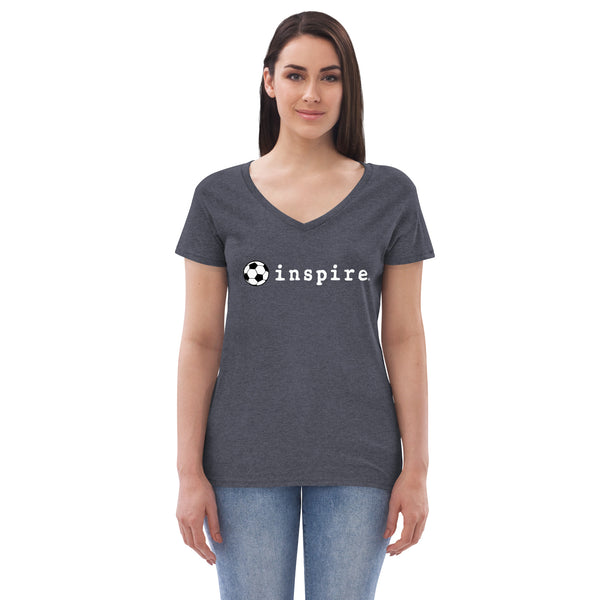 inspire Soccer Ball Women’s recycled v-neck t-shirt