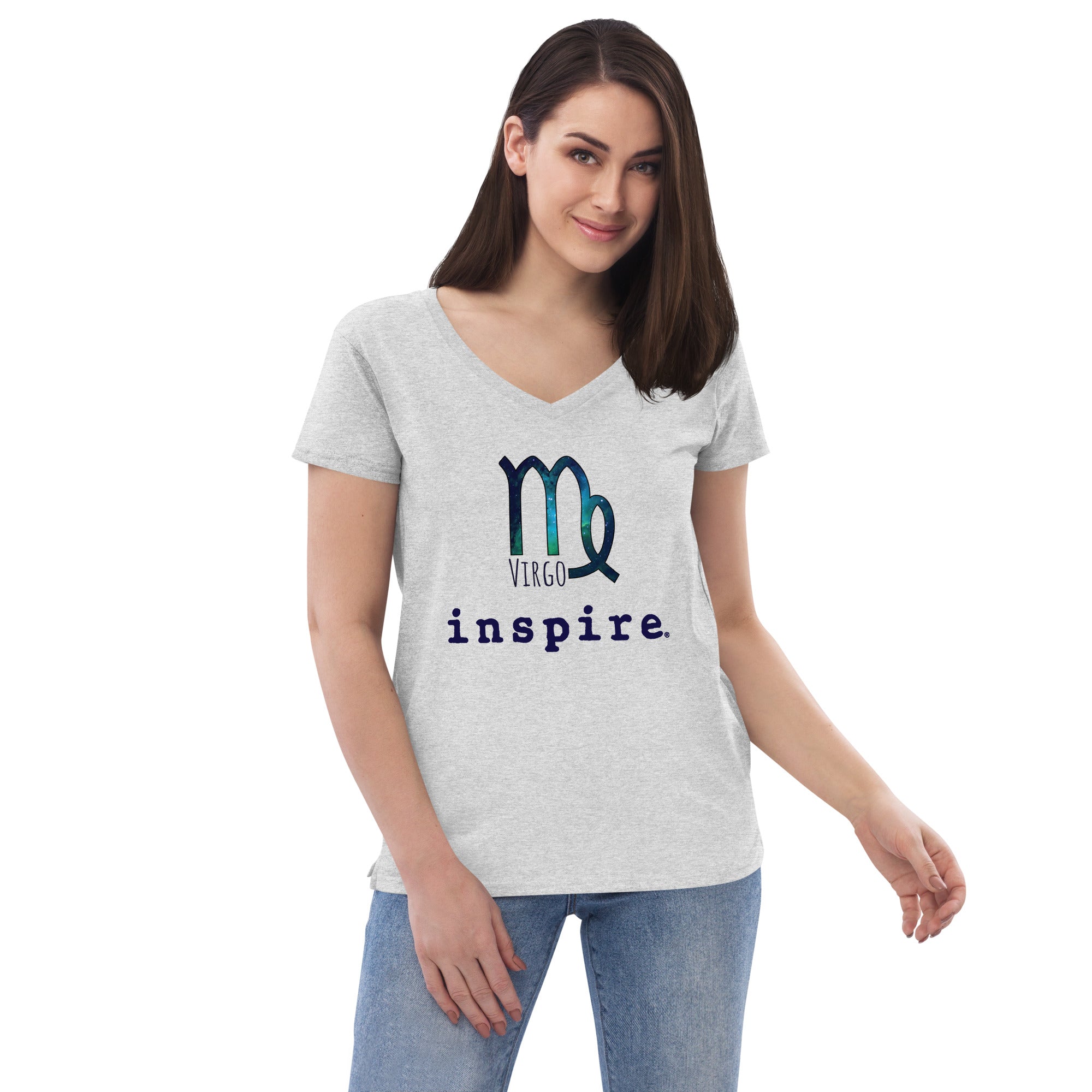 inspire Virgo Zodiac Women’s recycled v-neck t-shirt