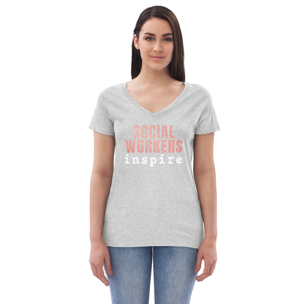 inspire Social Workers Women’s recycled v-neck t-shirt