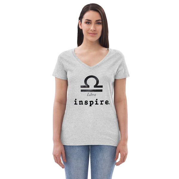 inspire Libra Zodiac Women’s recycled v-neck t-shirt
