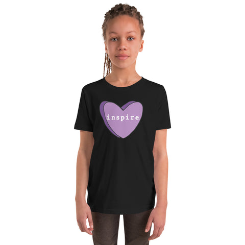 inspire Purple Heart Youth Short Sleeve T-Shirt