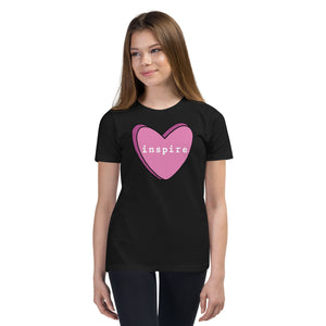 inspire Pink Heart Youth Short Sleeve T-Shirt