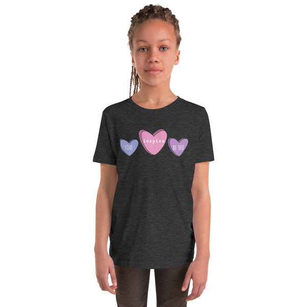 inspire Candy Hearts Youth Short Sleeve T-Shirt