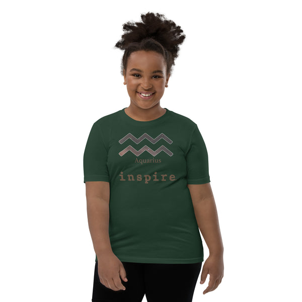 inspire Aquarius Zodiac Youth Short Sleeve T-Shirt