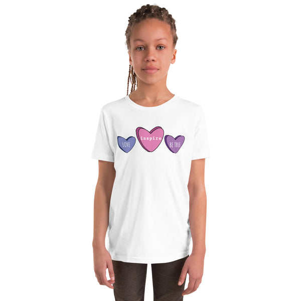 inspire Candy Hearts Youth Short Sleeve T-Shirt