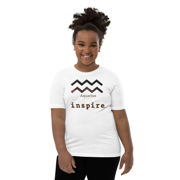 inspire Aquarius Zodiac Youth Short Sleeve T-Shirt