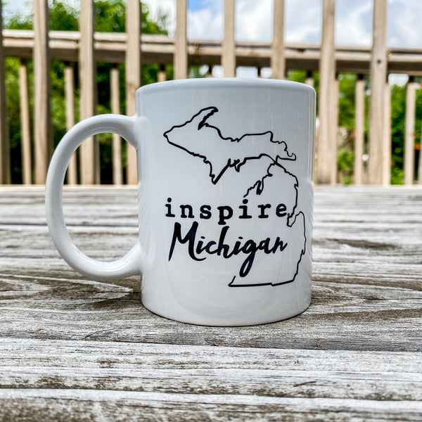 inspire Michigan White Mug