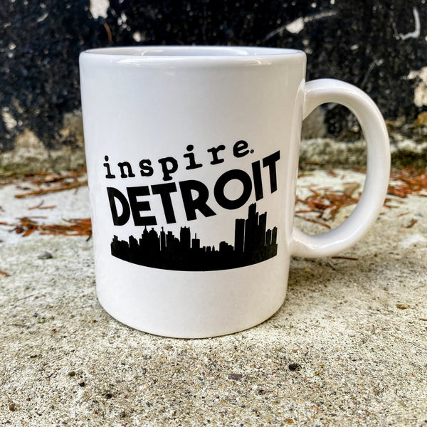 inspire Detroit White Glossy Mug