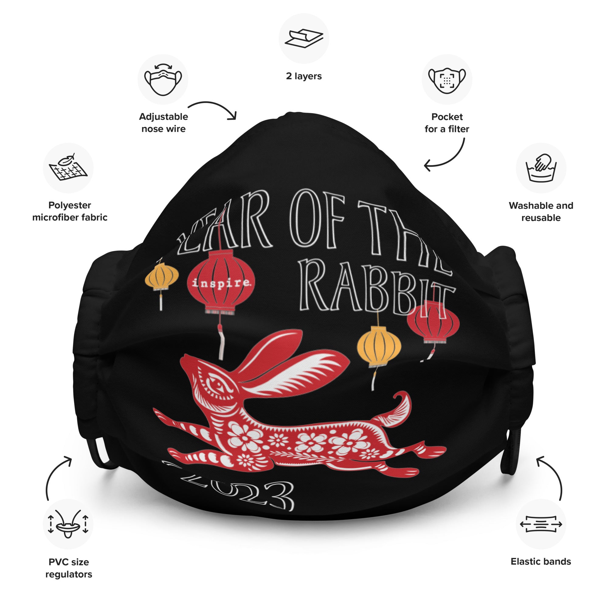 inspire Year of the Rabbit 2023 Premium face mask