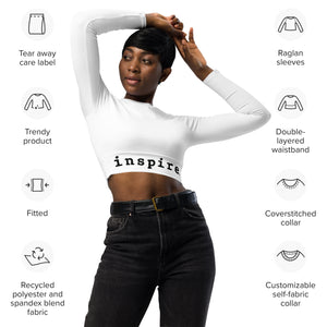 inspire Black Logo Original Recycled long-sleeve crop top