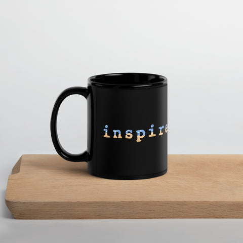 inspire Blue Doughnut Black Glossy Mug