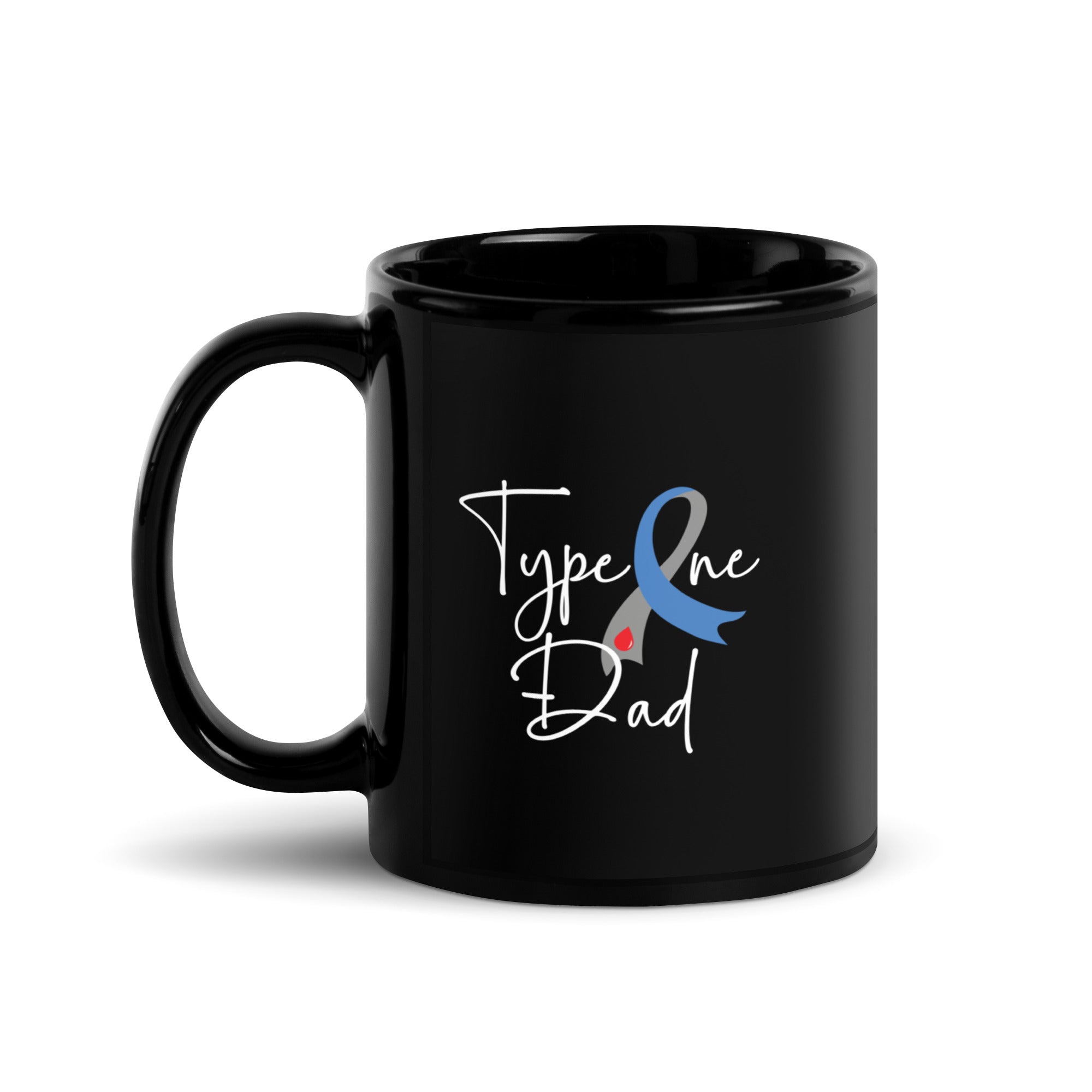 Type 1 Dad Awareness Black Glossy Mug