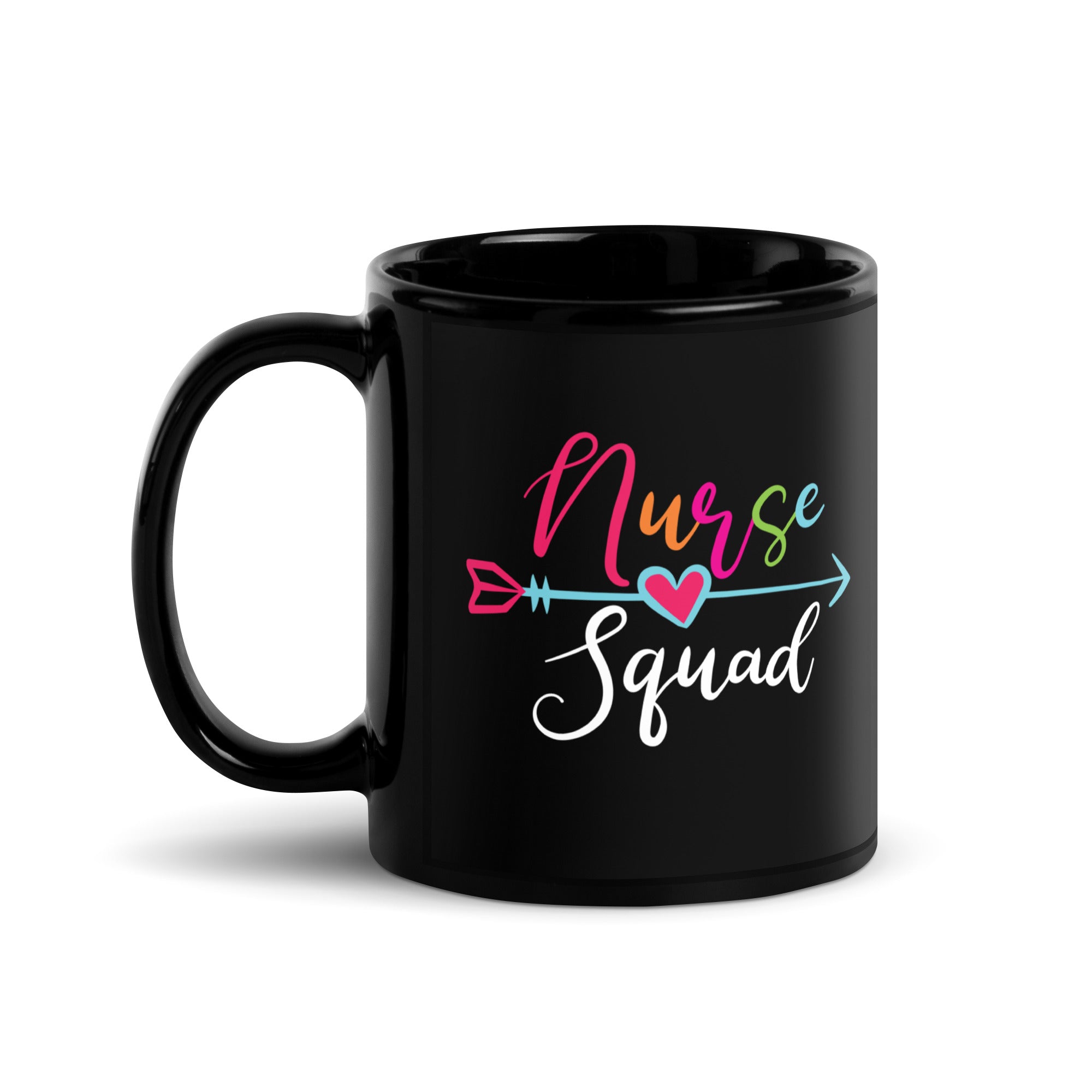 Nurse Squad Black Glossy Mug