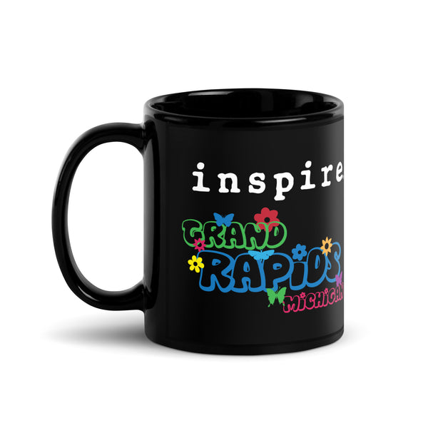 inspire Grand Rapids Colorful Black Glossy Mug