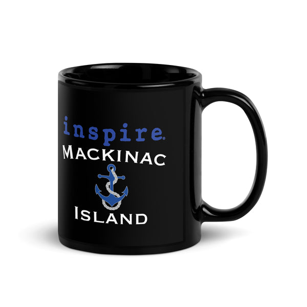inspire Mackinac Island Black Glossy Mug